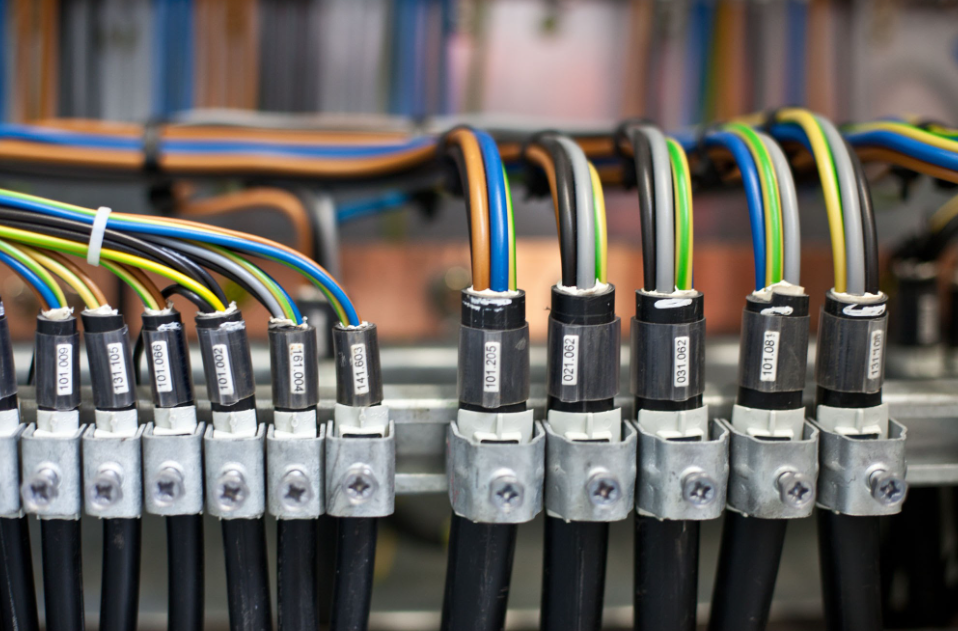 Data Center wires connected to a Network