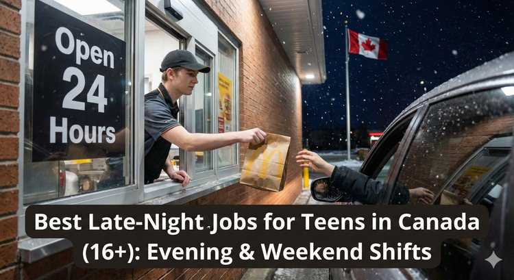 A young adult handing a McDonald's back to a customer from the drive through in Canada